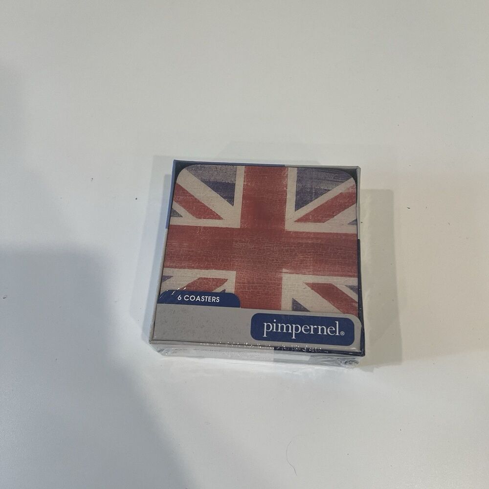 Pimpernel Union Jack Flag Set Of 6 Coasters New-Sealed